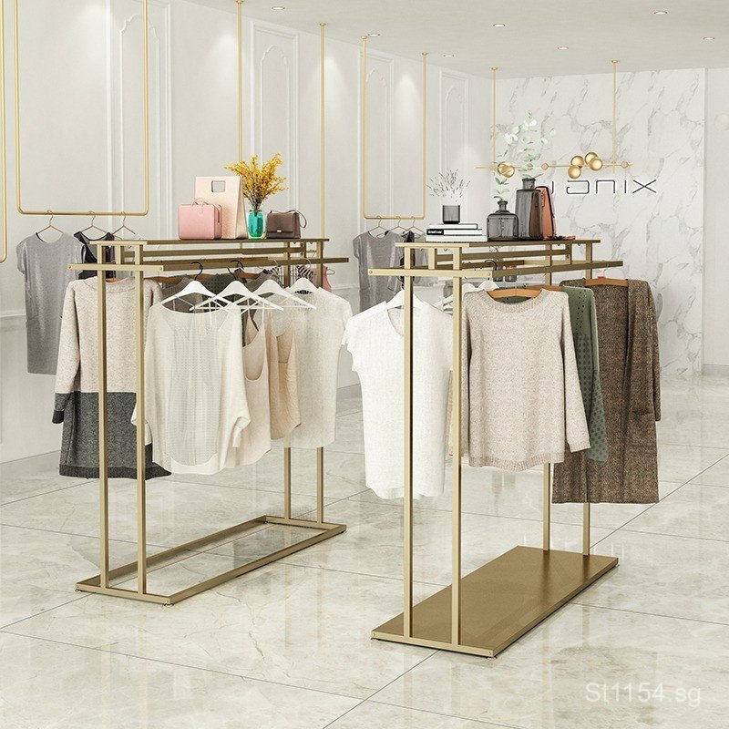 Men's and Women's Clothing Rack gold Children's Clothing Store Floor ...
