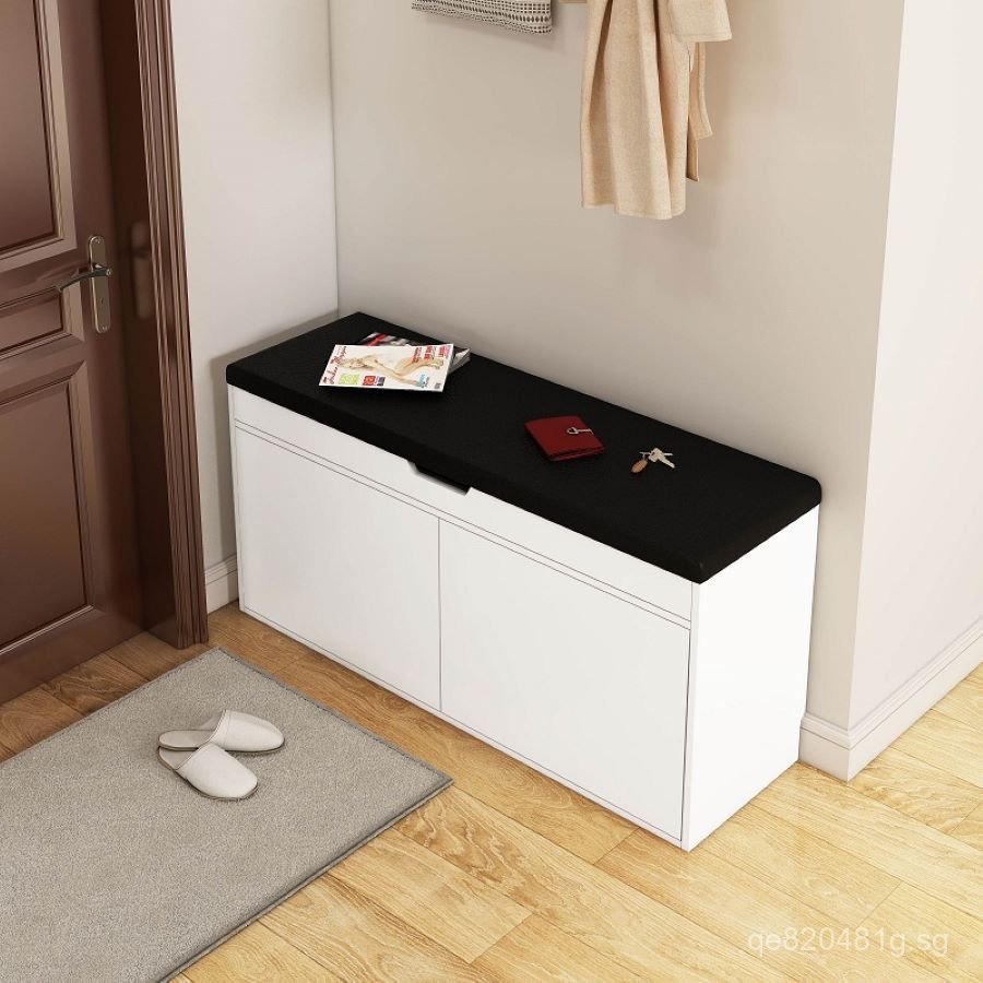 Entryway Integrated Shoe Bench with Shoe Cabinet, Simple Shoe Rack at ...