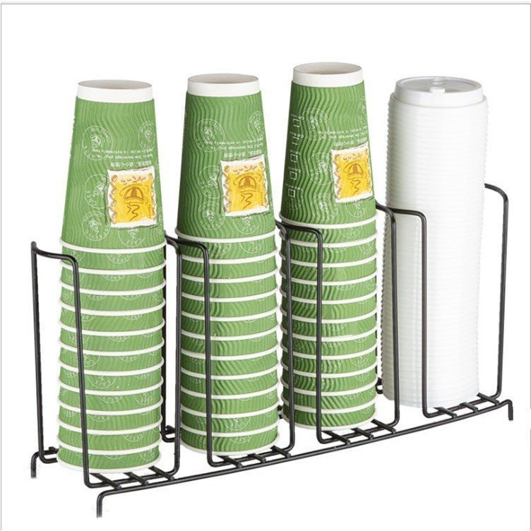 Grid Rack Paper Cup Holder Disposable Cup Dispenser Straw Cup Desktop ...