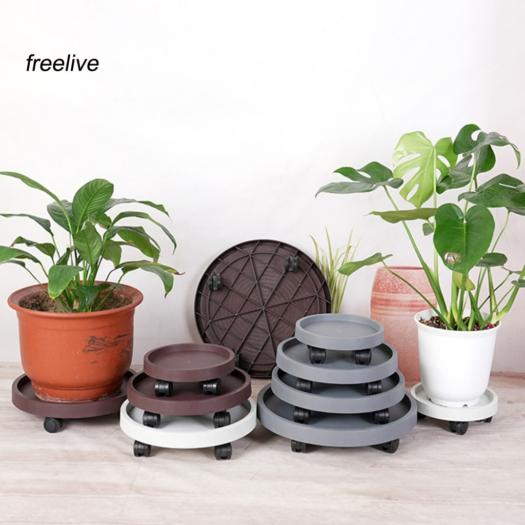 freelive| Round Plant Pot Pallet Wheeled Plant Caddy Round Plant Caddy ...