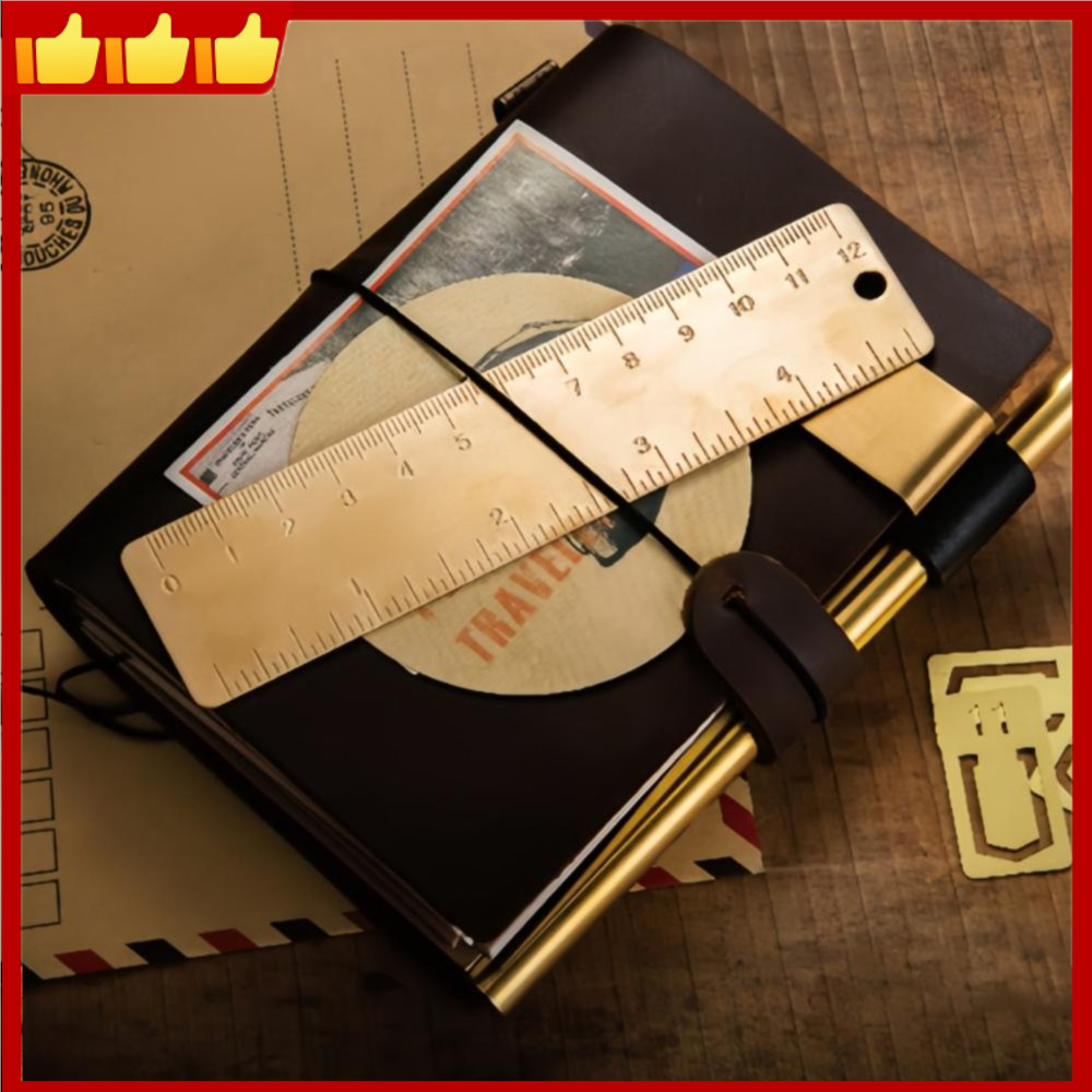 Measuring 120mm Ruler Drawing Brass Ruler Vintage Creative for Student ...