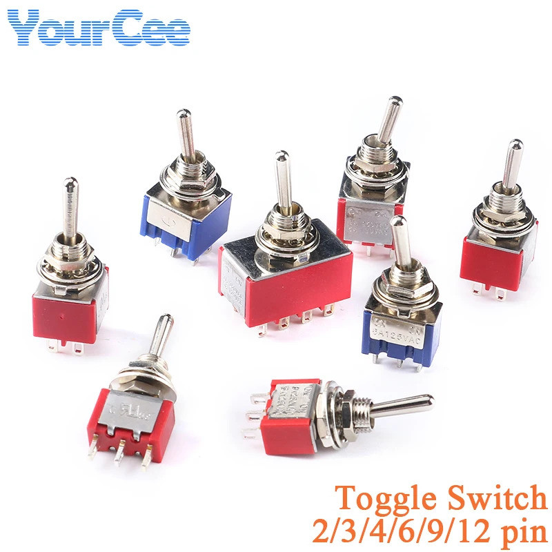 5Pcs MTS-102 103 MTS-202 203 Toggle Switch 250VAC/2A 125VAC/6A ON-OFF ...