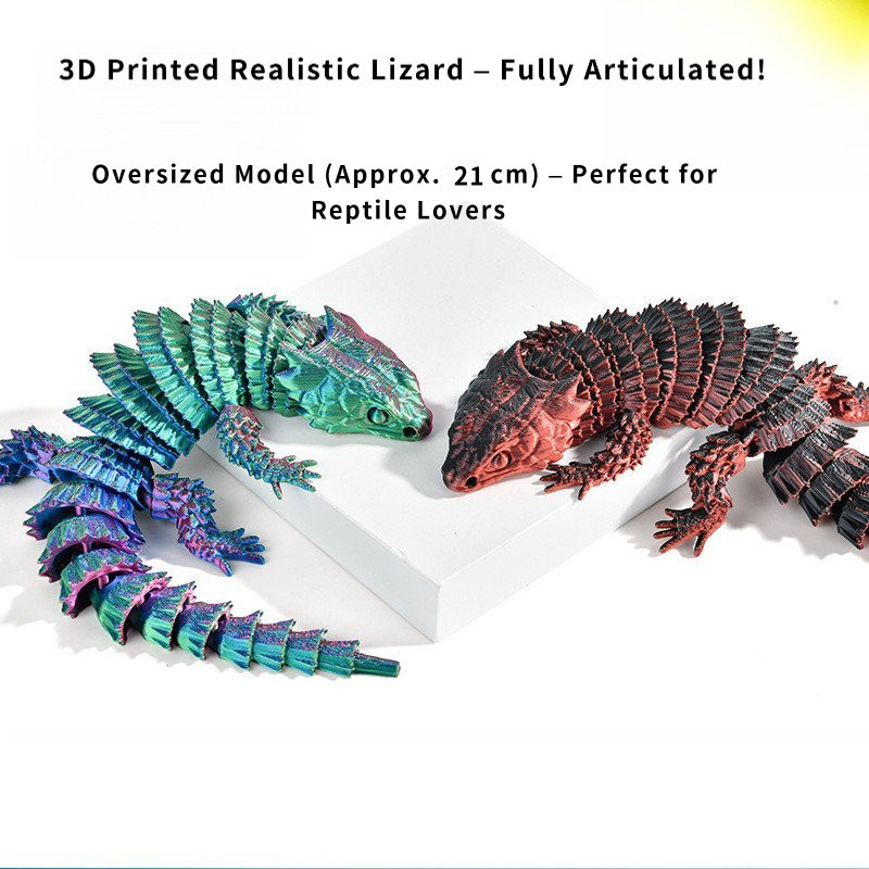 3D Printed Spiny Lizard Toy – Articulated Realistic Reptile with Moving ...
