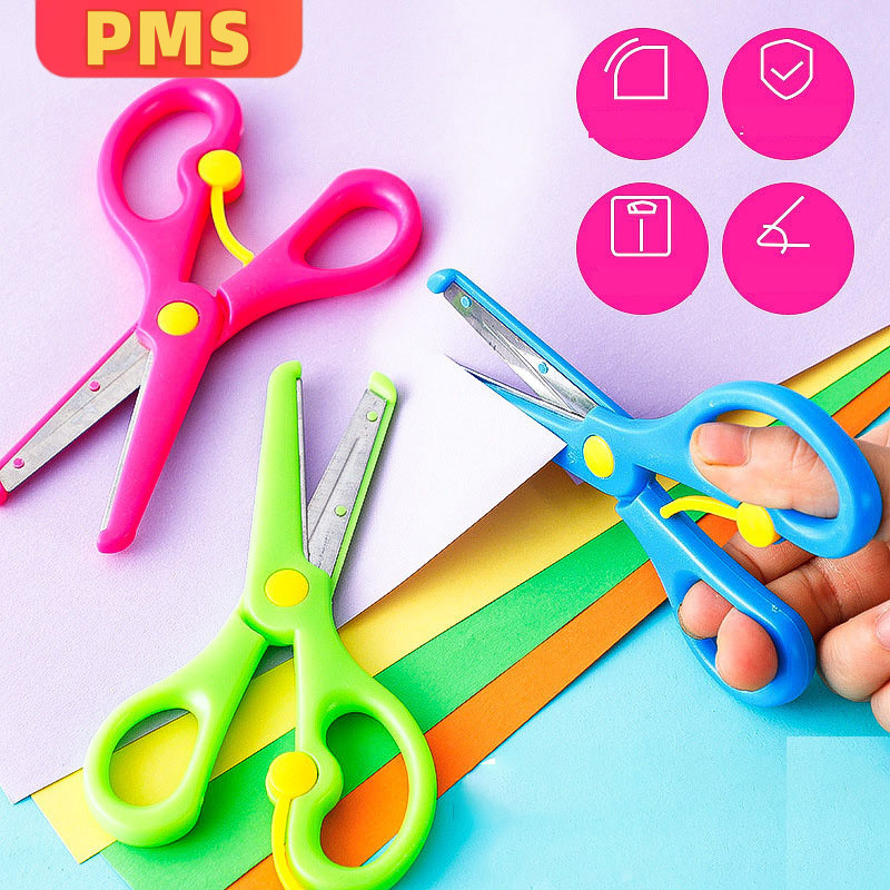 POPmaker shop Gunting Khusus Anak dengan Ujung Tumpul - Aman untuk Belajar Menggunting, Gagang Ergonomis yang Nyaman Digunakan H603 COD