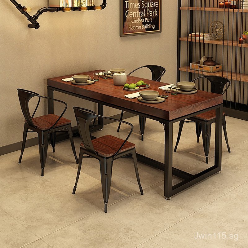 Barbecue Iron Art Korean Table Dining Table and Chairs Simple ...