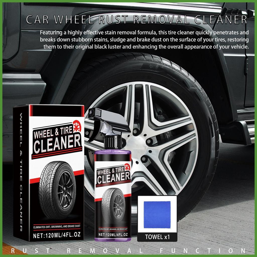 Tire and Wheel Cleaner 120ml Auto Tire Washing Dust Cleaning Solution ...