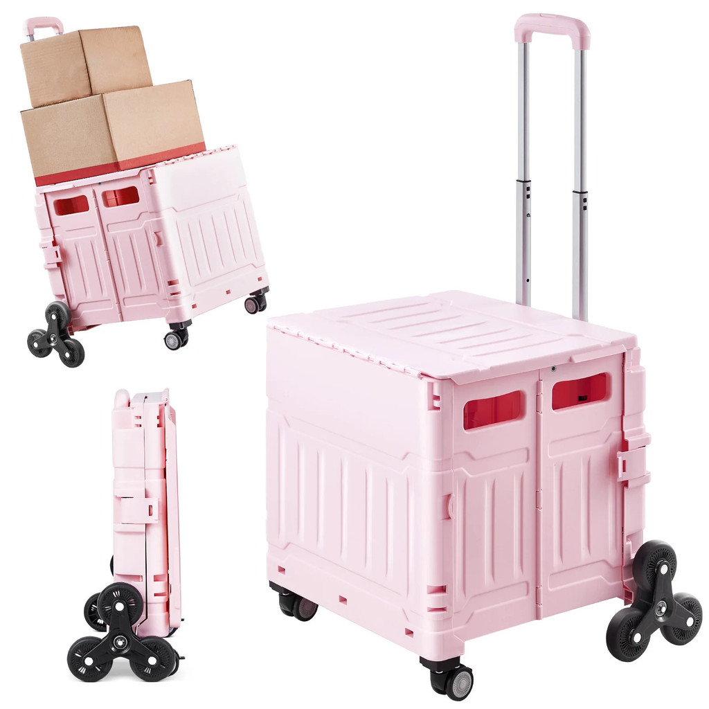 150lbs Stair Climbing Cart Foldable Utility Hand Cart With Wheels ...