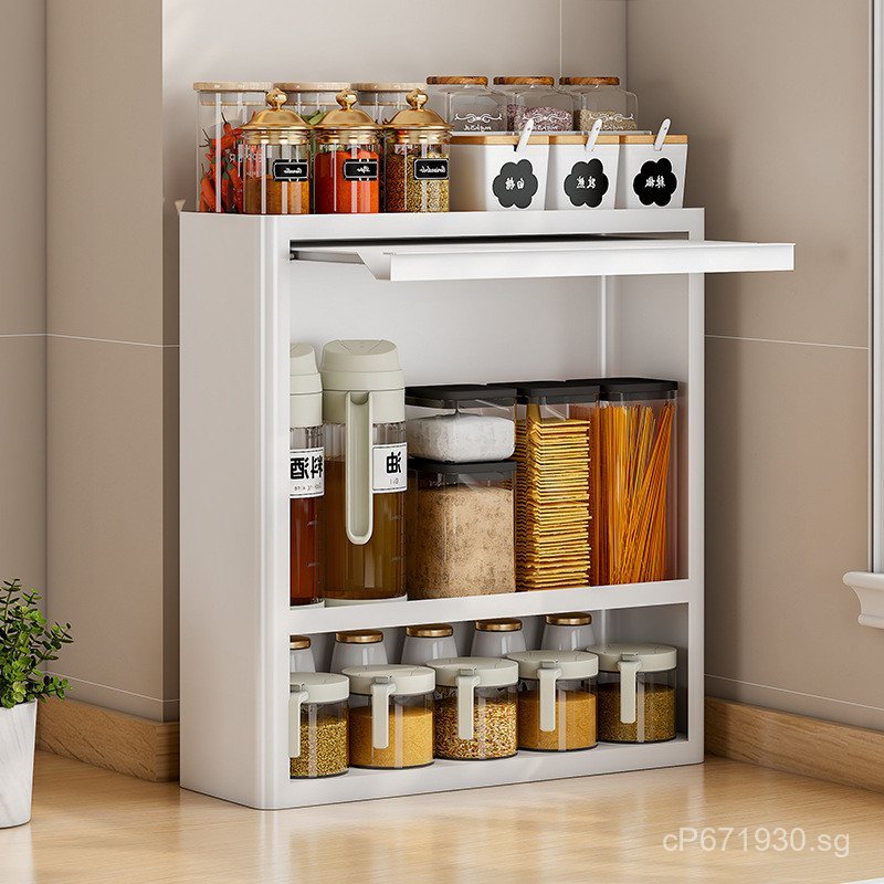 Shelf Countertop Condiment Kitchen Dustproof Household Spice Box Oil ...