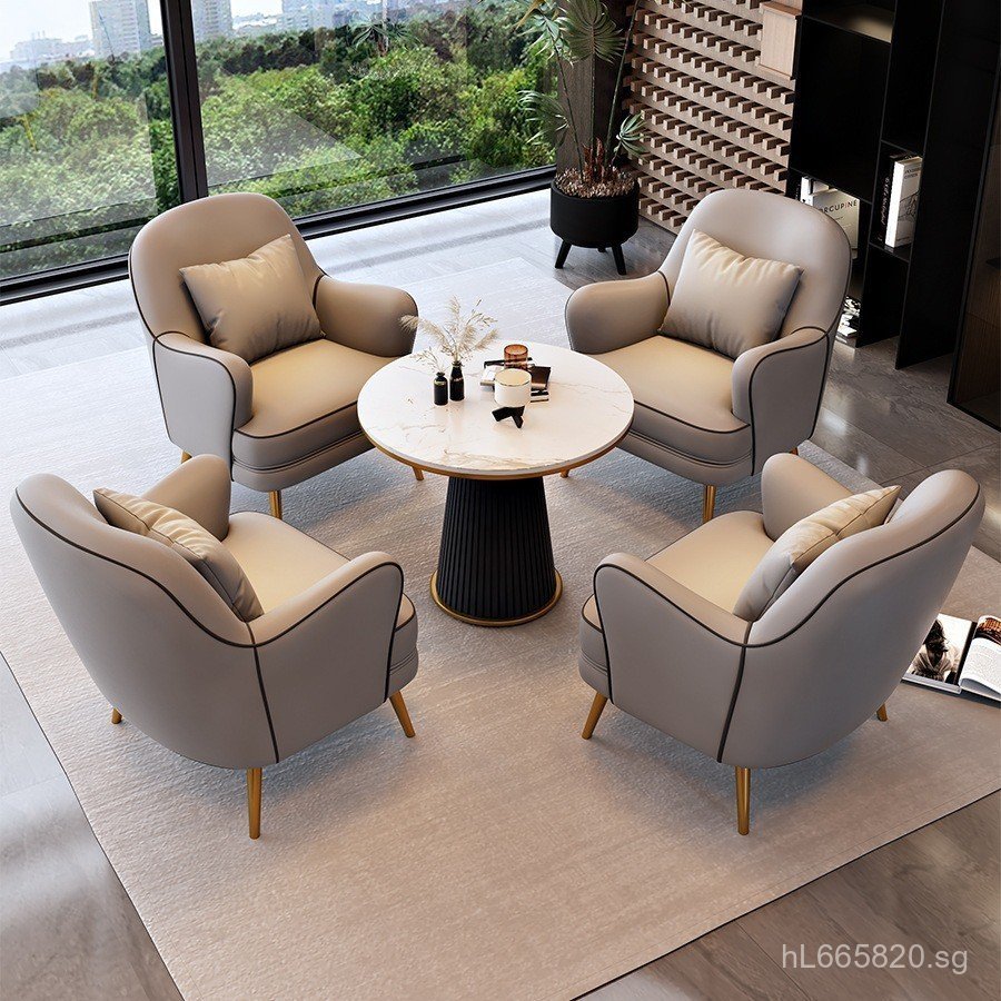 Light Luxury Single Chair Business Sales Office Reception Table and ...