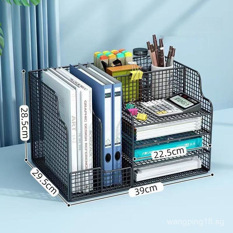 Desk storage supplies file rack for books a4Paper Standing Multi-layer ...
