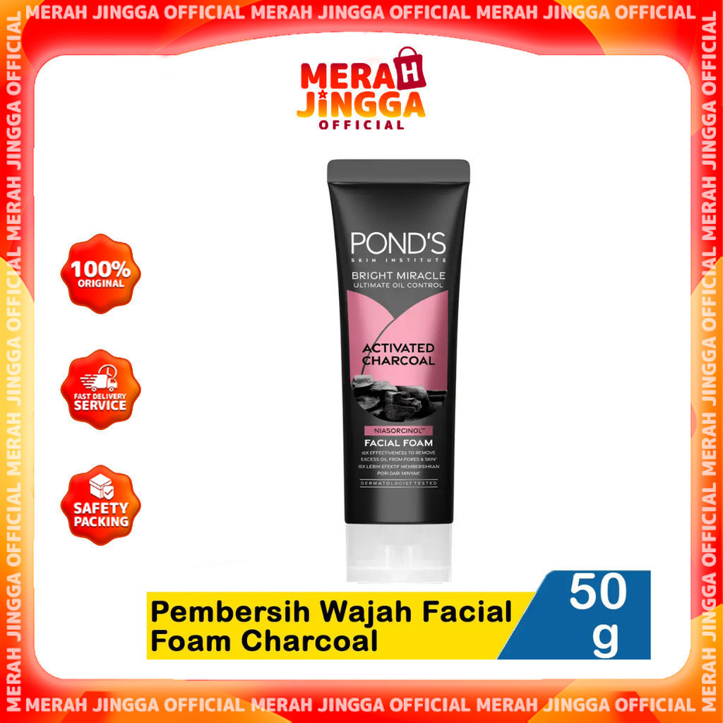 PONDS Pure White Facial Foam 100gr / Merah Jingga Official
