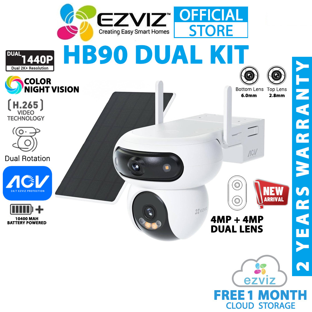 Ezviz HB90 Dual Kit 4MP + 4MP Dual Rotation Pan/Tilt WiFi Outdoor ...