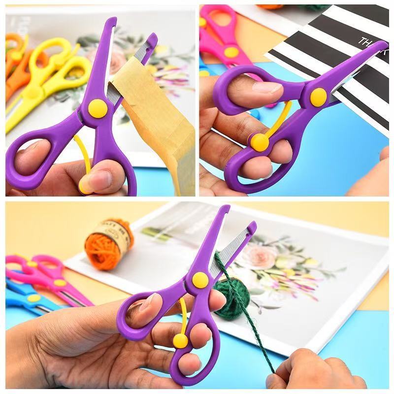 POPmaker shop Gunting Khusus Anak dengan Ujung Tumpul - Aman untuk Belajar Menggunting, Gagang Ergonomis yang Nyaman Digunakan H603 COD - Gambar 4