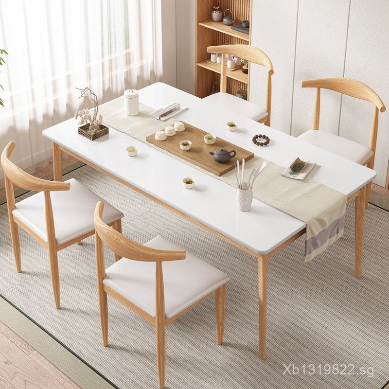 Solid Wood Legs Simple Tea Table Chair Tea Table Office Living Room Tea ...