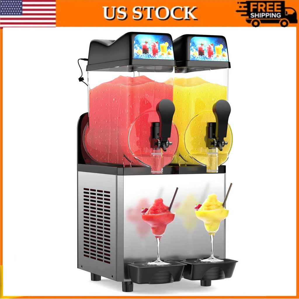 24l Commercial Slushy Machine Dual Tanks Intelligent Led Control Panel ...