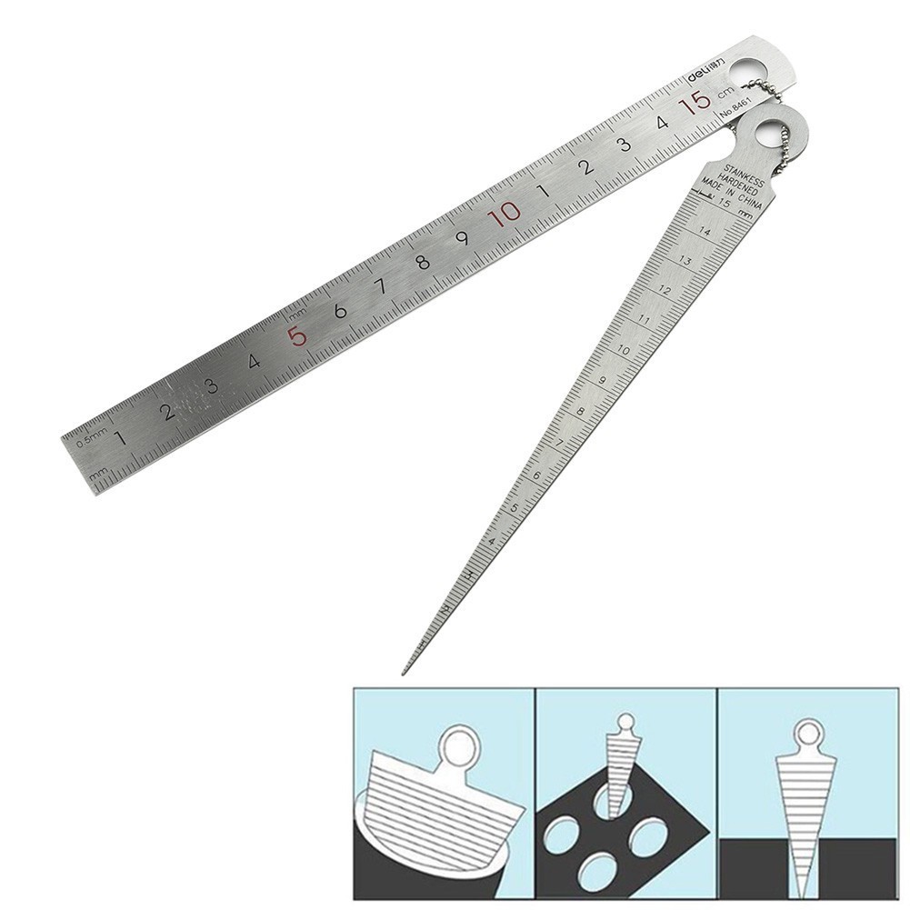 ⭐QUMM ⭐Stainless Steel Welding Taper Feeler Gauge Gage Depth Ruler Gap ...
