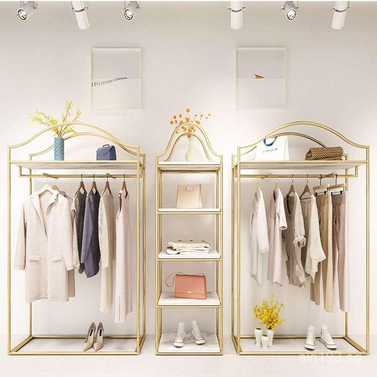 Display Rack Hanging Rack Display Floor-standing Shelf Double-layer ...