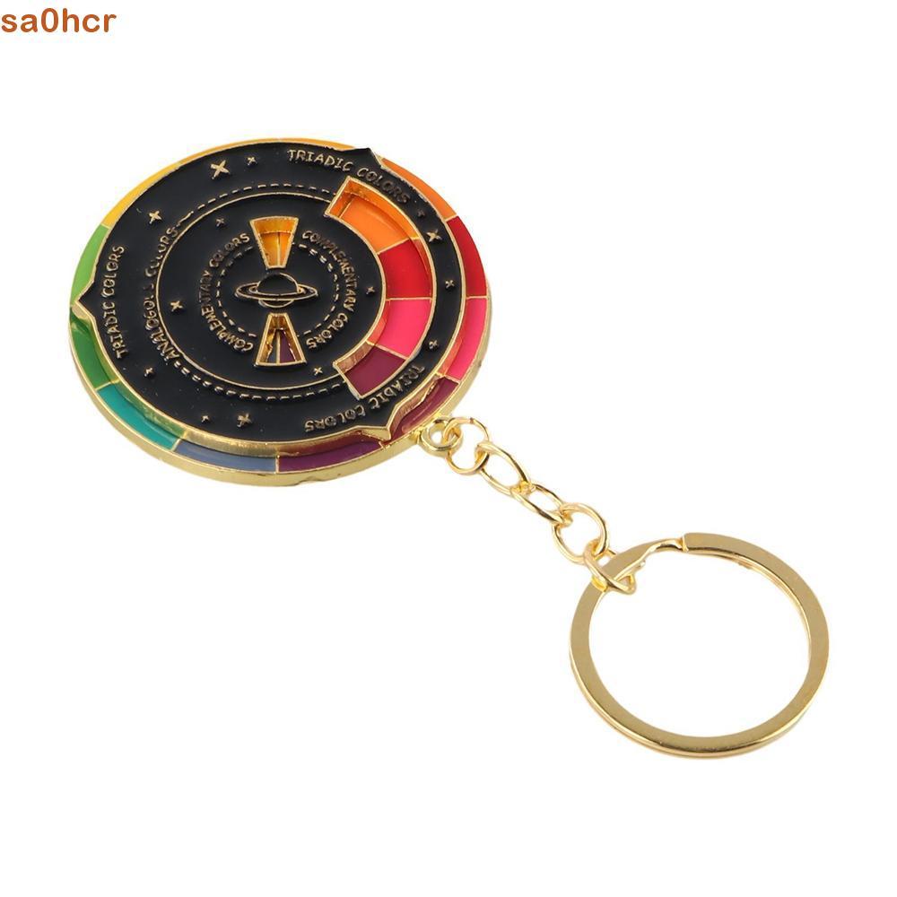 SA0HCR Spinning Color Compass Keychain, Palette Rotatable Color Wheel ...