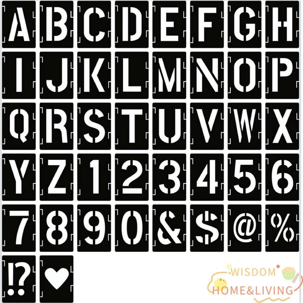 WISDOM Letter Stencils, 2/3/4/5inch Alphabet Stencils For Painting, For ...