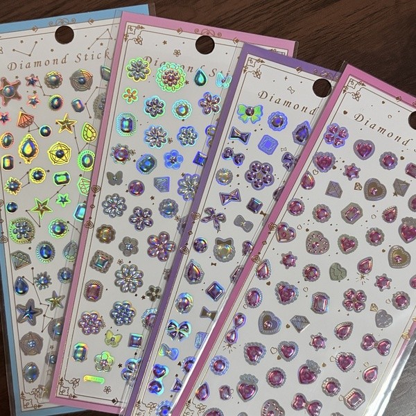 3D iridescent crystal star diamond 3D stickers for photo albums and ...