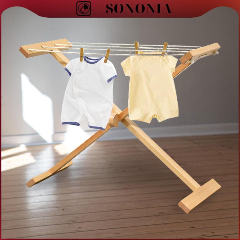 [SONONIA] Children Laundry Drying Rack Towel Rack for Kids Wood ...