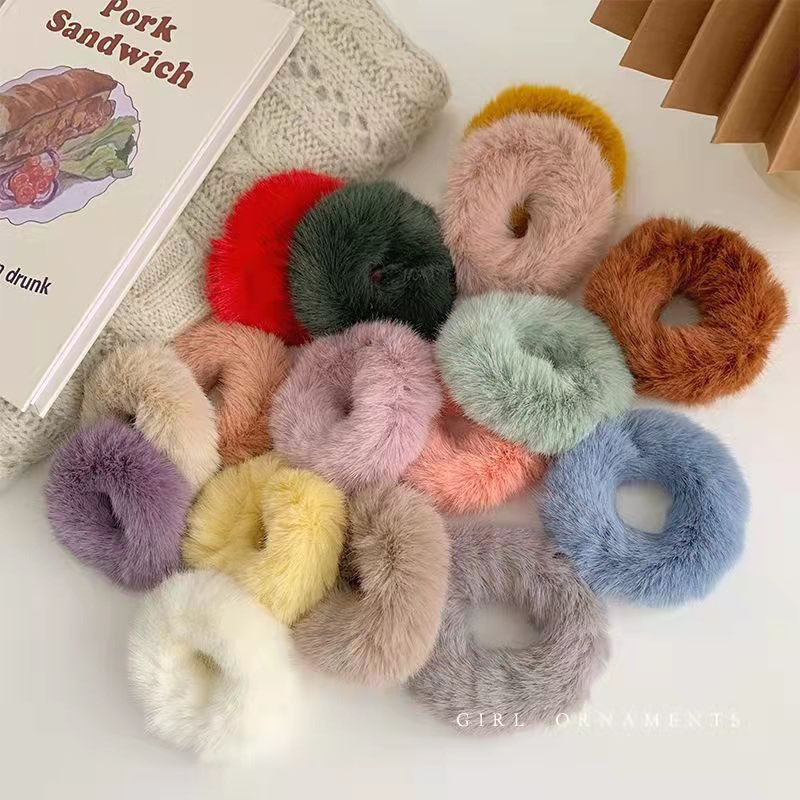 POPmaker Shop Scrunchie Bulu Bola Lucu Nyaman - Gambar 4
