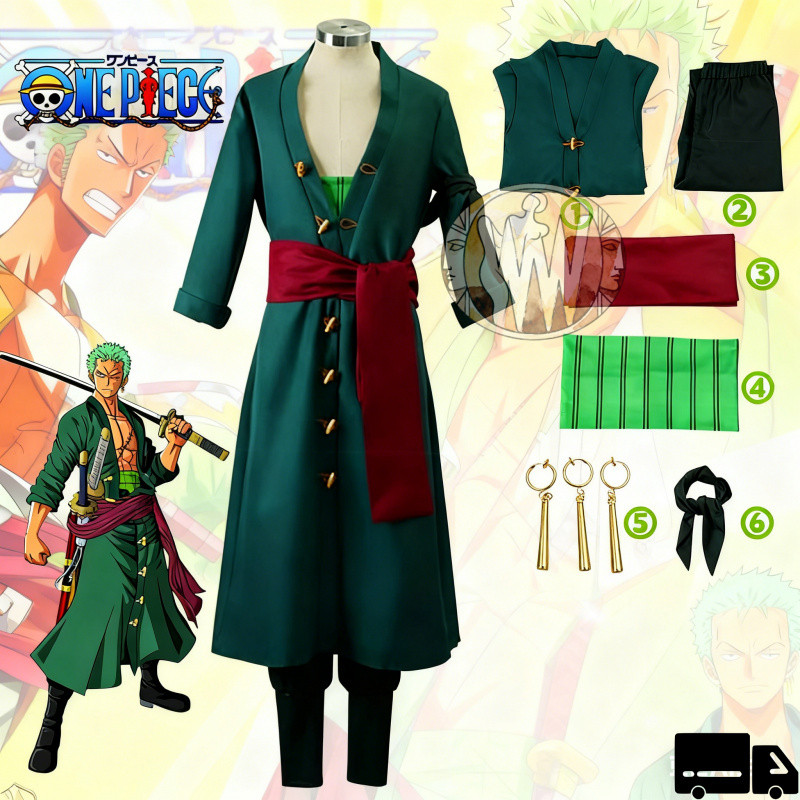 Roronoa Zoro 2nd Cosplay Costume Outfits One Piece Kimono Robe ...