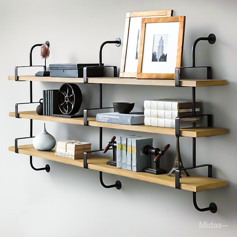 Iron Art Single-Shelf Wall Storage Rack Wall-Mounted Bookshelf Wall ...