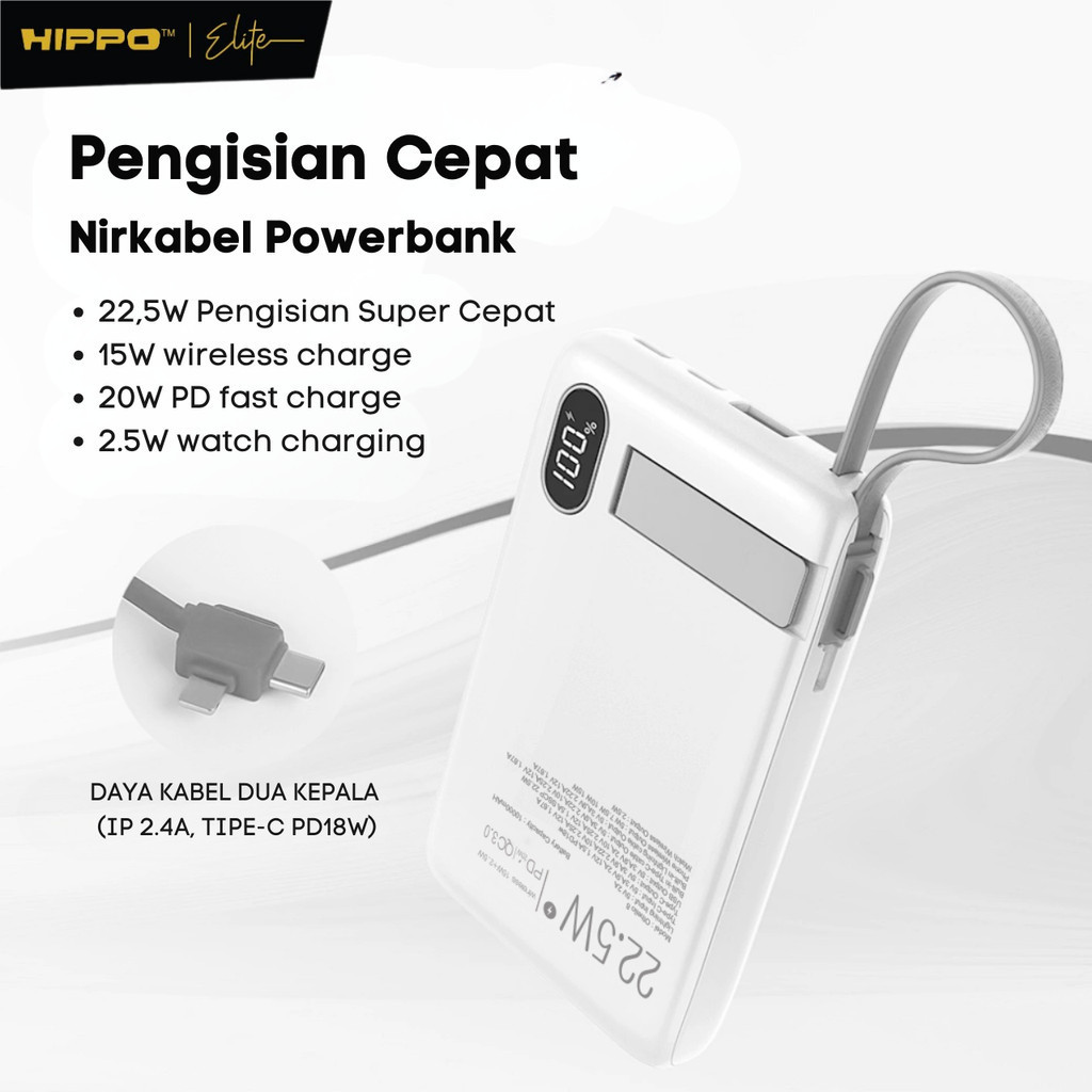 Hippo Elite PowerBank Othello 8 PD 22.5W 10000mAh MagSafe 15W iWatch SmartWatch Charging - Gambar 3