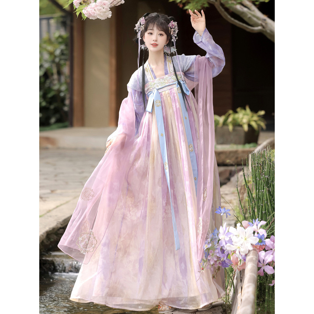 [Yue Dyed Grape Fragrance] Tang Made Recovery Style Full Chest Skirt ...