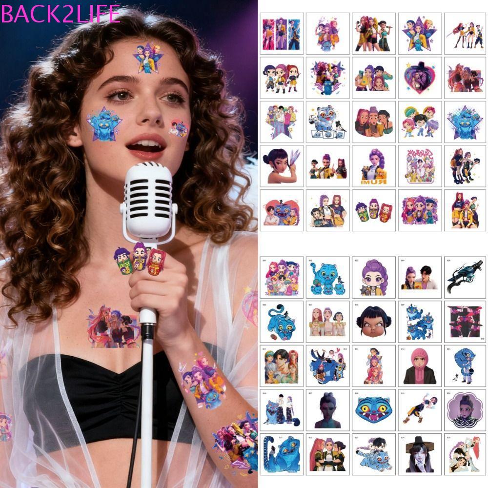 BACK2LIFE 25pcs/set Rumi Cute Waterproof Tattoo, Cartoon Realistic ...