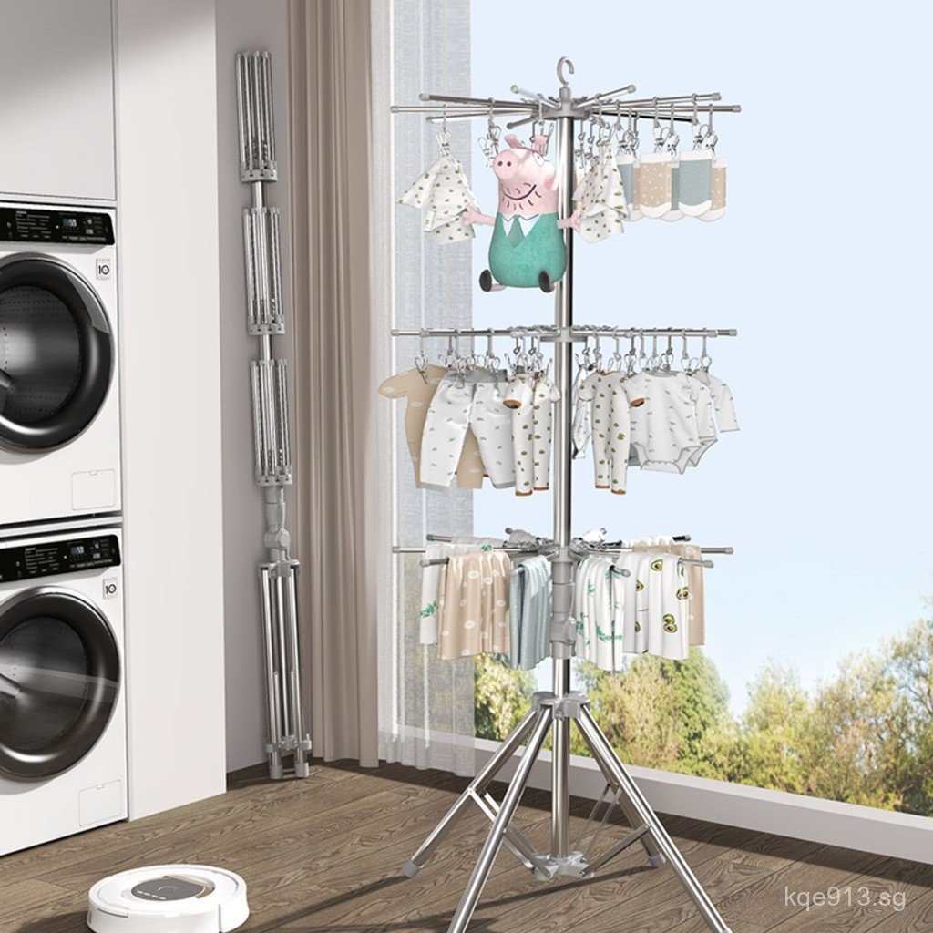 Baby Clothes Drying Rack Floor-standing Balcony Multi-functional ...