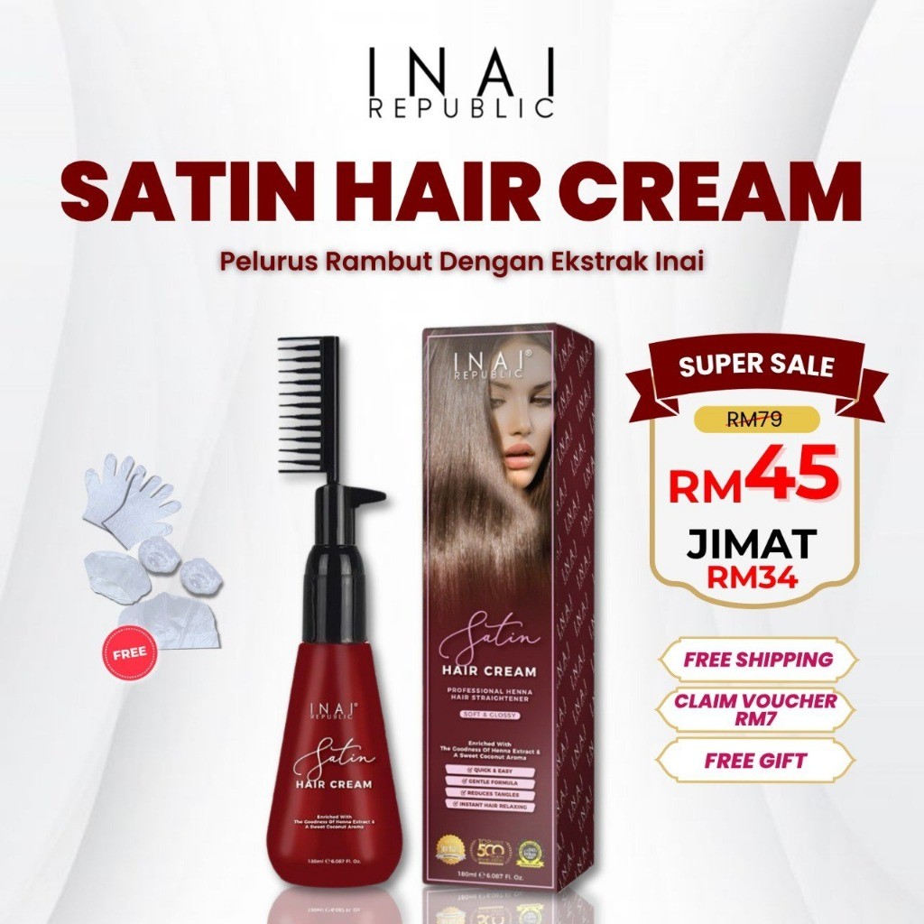 Pelurus Rambut Dengan Esktrak Inai - Satin Hair Cream Henna Hair ...