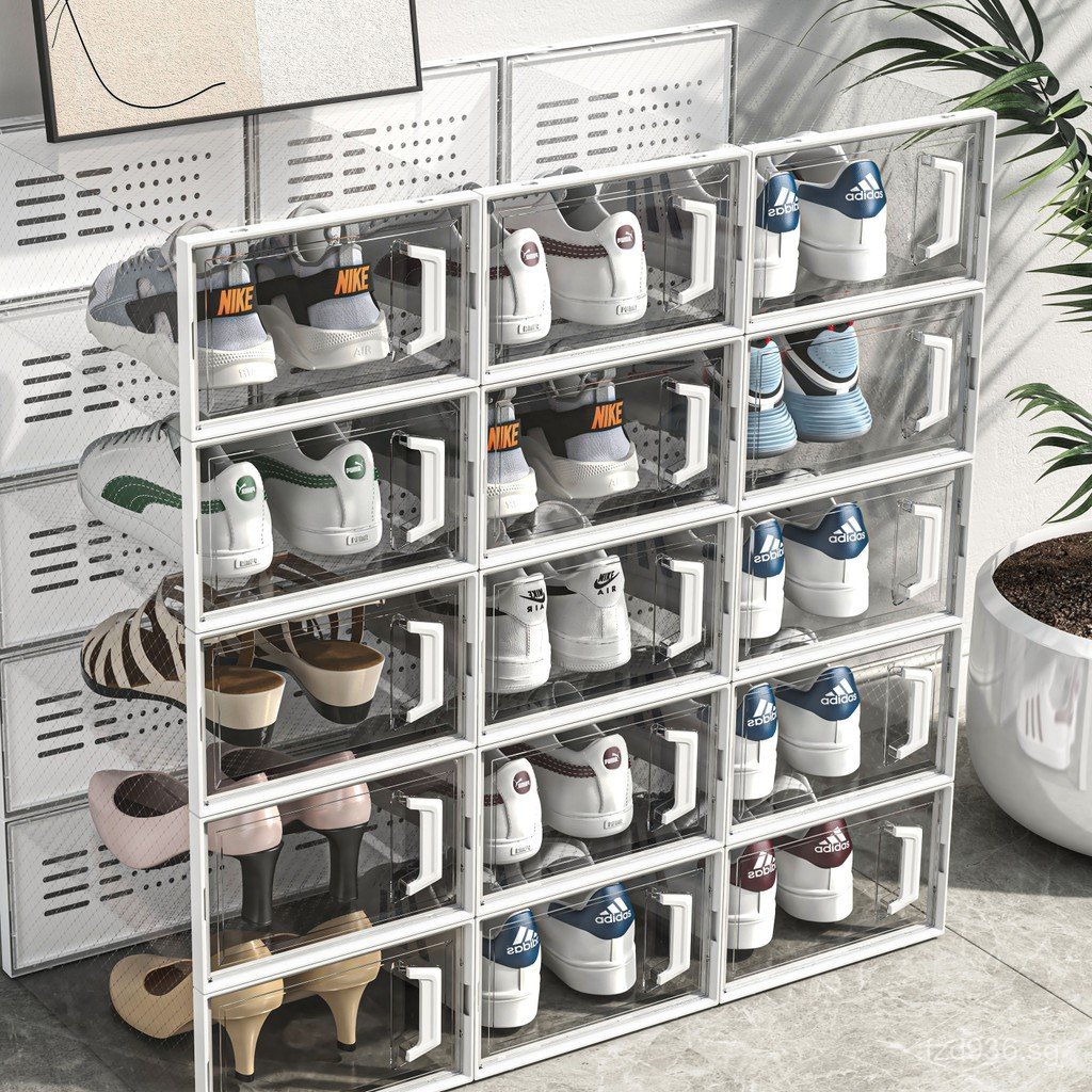 Shoe Storage Box Transparent Storage5YA1Sneaker Shoe Box Shoe Rack ...