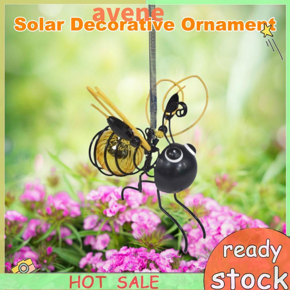 Hanging Bee Solar Garden Lights Decor Outdoor Statues Figurine Lights ...