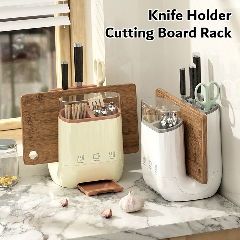1pc Kitchen Knife Holder Rack Grid Partition Integrated Knife Holder ...