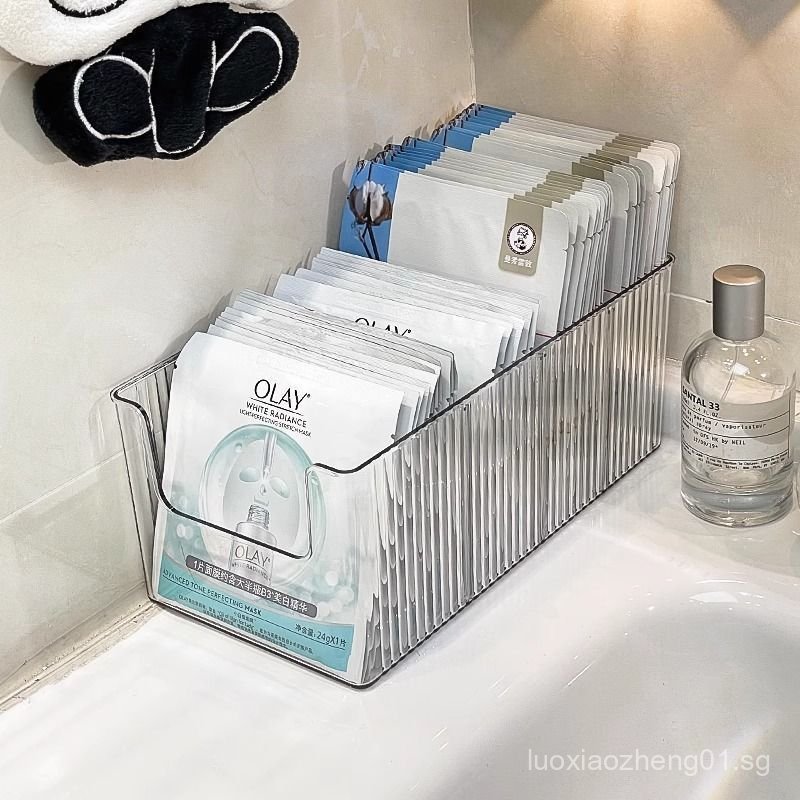 Facial Mask Storage Box Acrylic Dressing Table Transparent Compartment ...