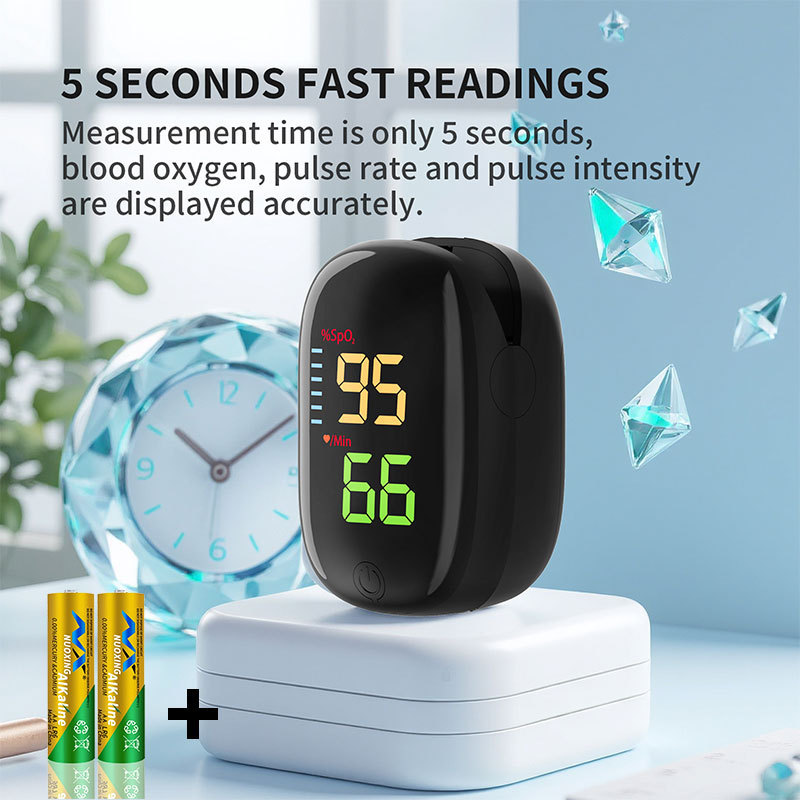 Finger Pulse Oximeter Digital Monitor SpO2 PR Heart Rate Blood Oxygen ...