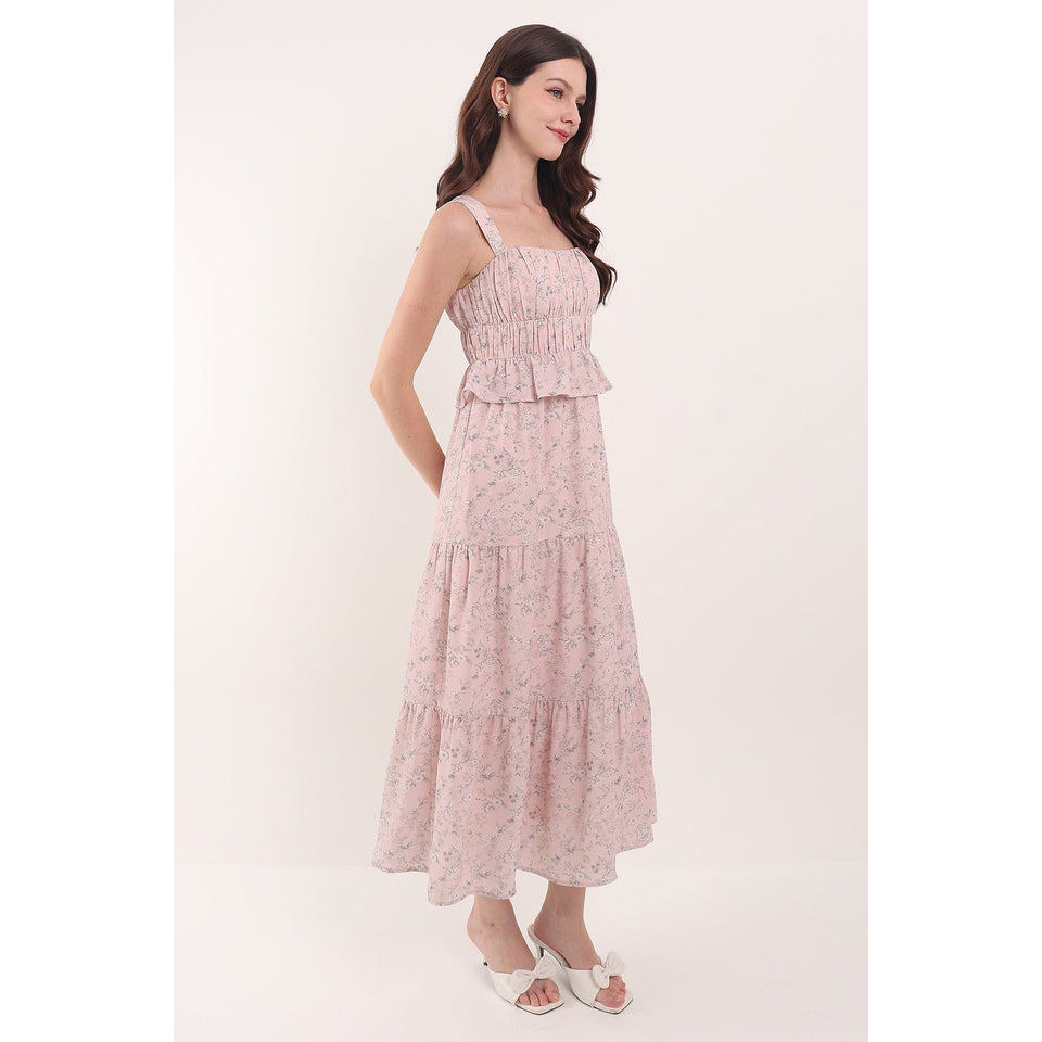 HEIDYN FLORAL PADDED MAXI DRESS (ALL COLOURS) | Shopee Singapore