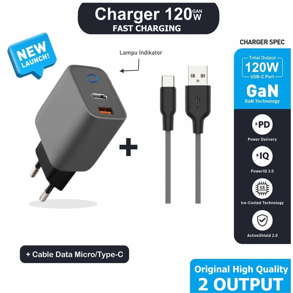 120W RG25 Charger Adapter 2 Port USB + Type C one set of High Quality ...