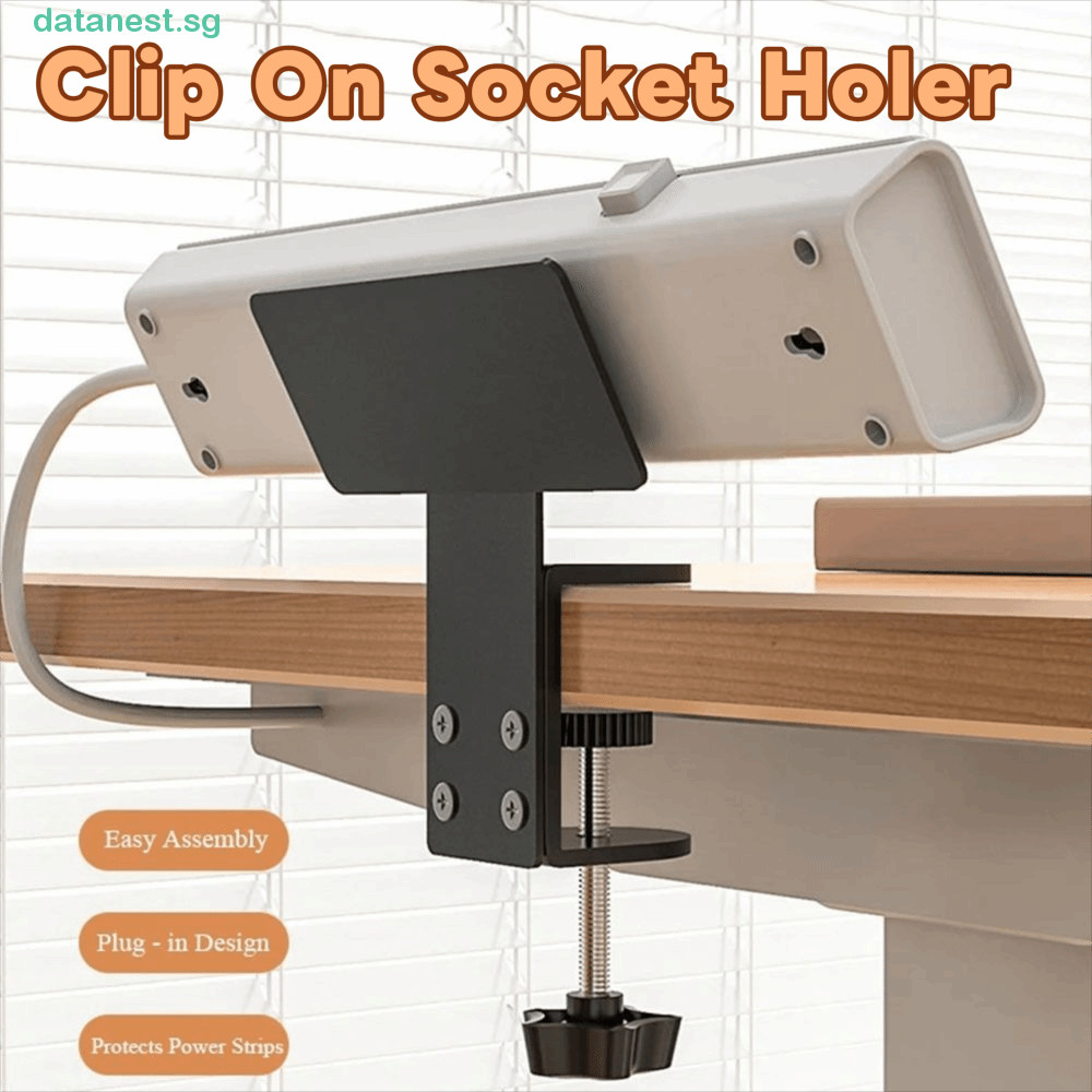 datanest-under-desk-power-strip-holder-clamp-on-no-drill-cable