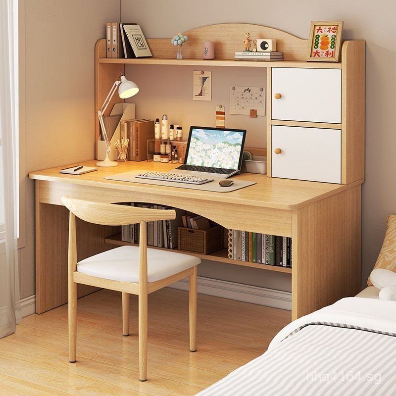 Desk Bookshelf Table Simple Home Bedroom Writing Study Desk Integrated ...