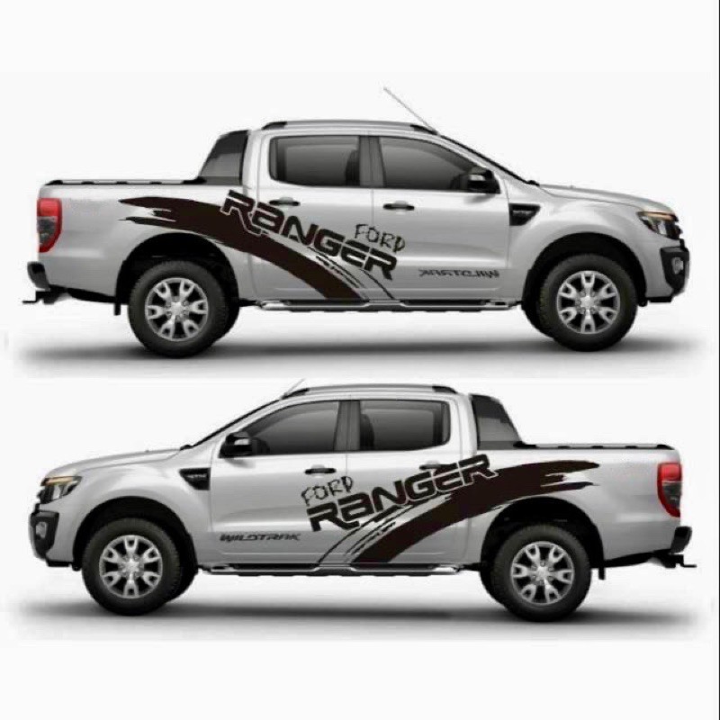 (Ready Stock)S157# 2pc 4x4 Ford Ranger Car Body side Vinyl Stickers ...
