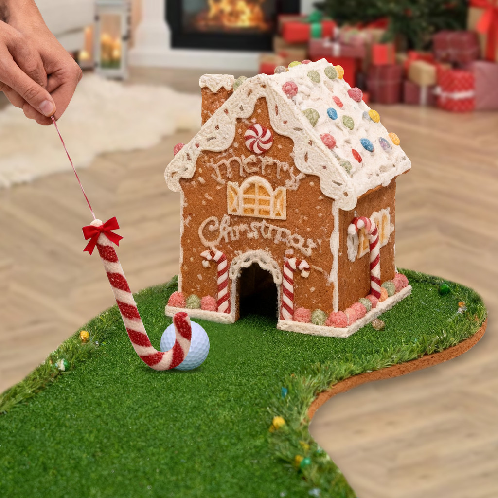 Christmas Gingerbread House Golf Kit W/Candy Cane Club & Ball ...
