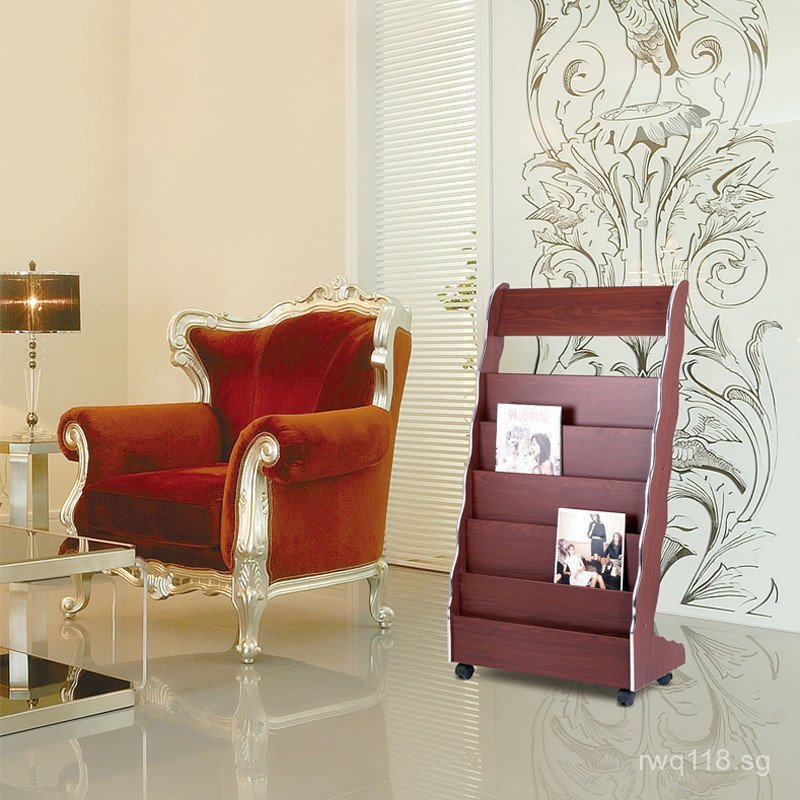 Floor-standing Wall-mounted Vertical Book and Newspaper Rack Magazine ...