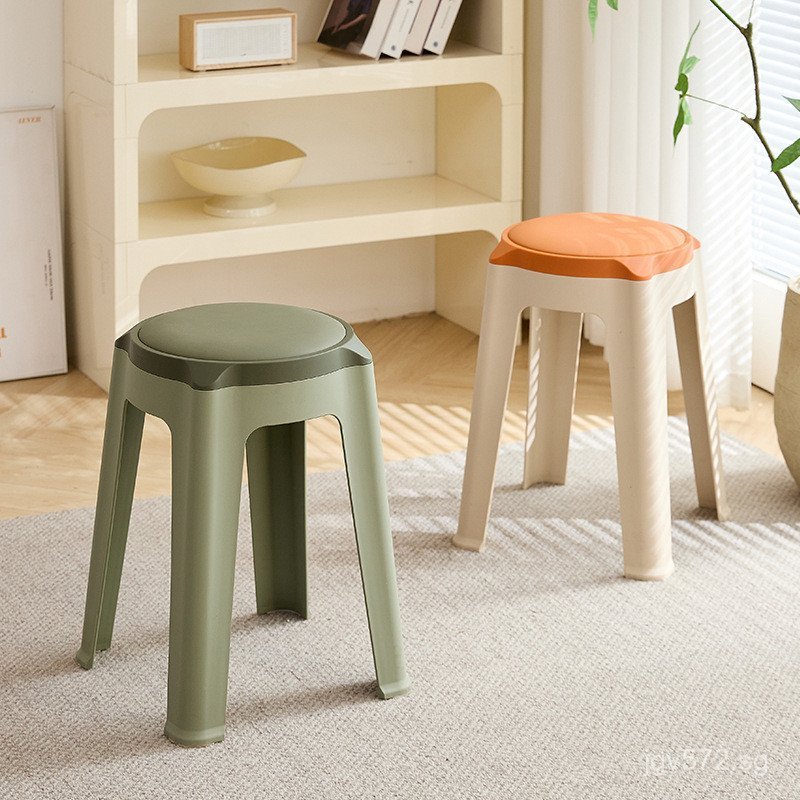 Stackable Stool Chair Simple Plastic Living Room Adult Dining Stool ...