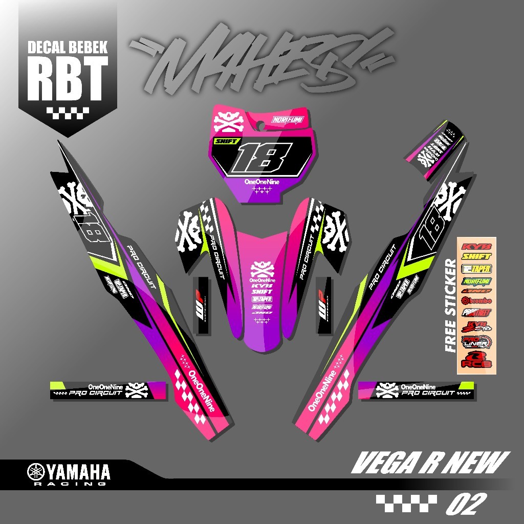 Decal Sticker RBT VEGA R NEW Sticker Variation Striping Bebek Modif BRT ...