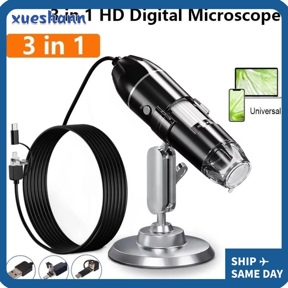 XUESHANN Digital Microscope Camera, 8 LED Lights Type-C Interface ...