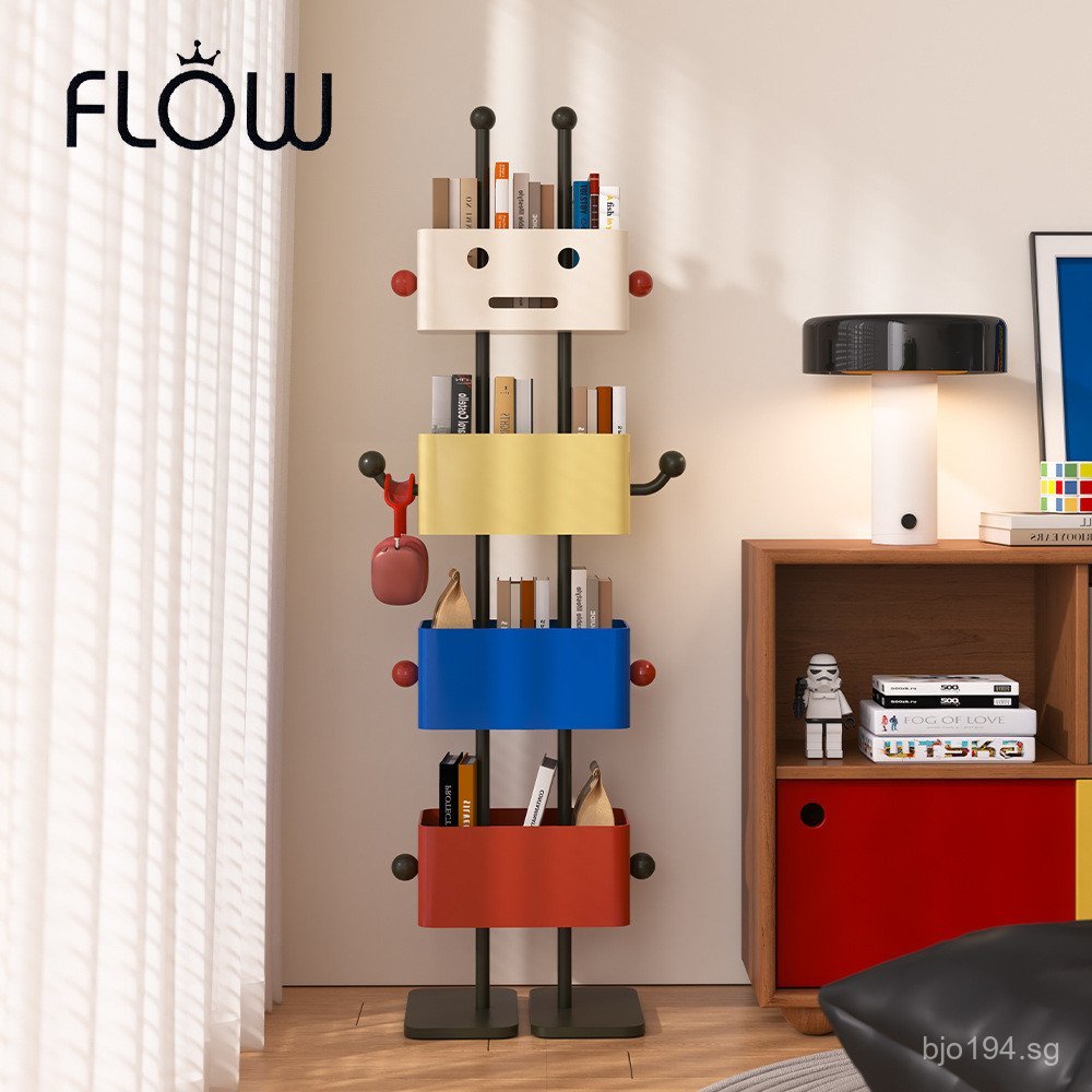 Color-Block Storage Rack with Drawers, Floor-Standing Invisible Iron ...