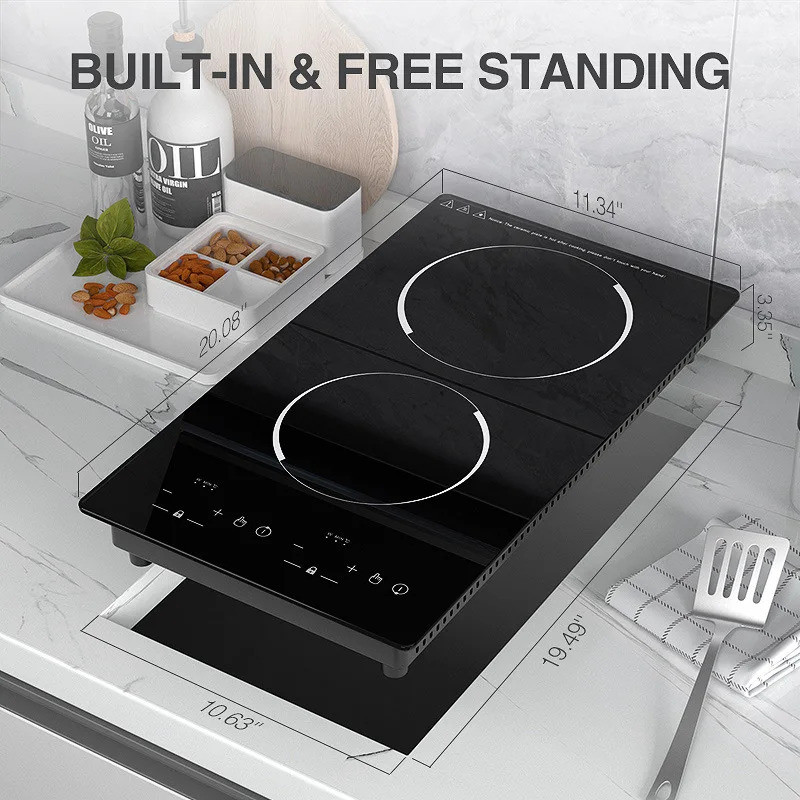 Vertical Double-burner Induction Cooker 110v/220v Embedded Electric ...